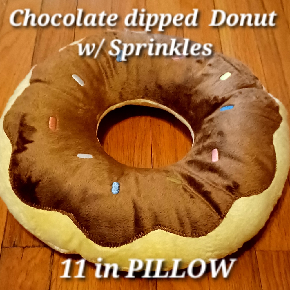 Brown Donut Pillow with Sprinkles